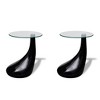 vidaXL Coffee Tables 2 pcs with Round Glass Top High Gloss Black - 2 of 4