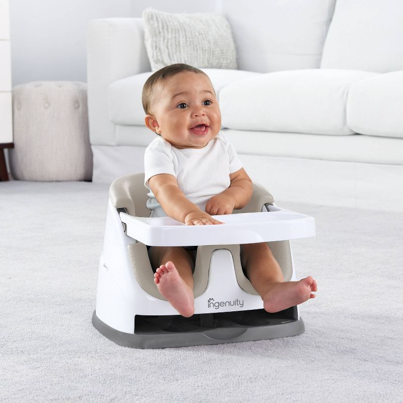 Ingenuity Baby Base 2-in-1 Booster Feeding and Floor Seat with Self-Storing Tray, 3 of 29