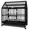PawHut 49" Heavy Duty Dog Crate, Strong Steel Large Dog Crate with 4 Lockable Wheels, Double Doors, and Removable Tray, for XL and L Dogs, Black - 4 of 4