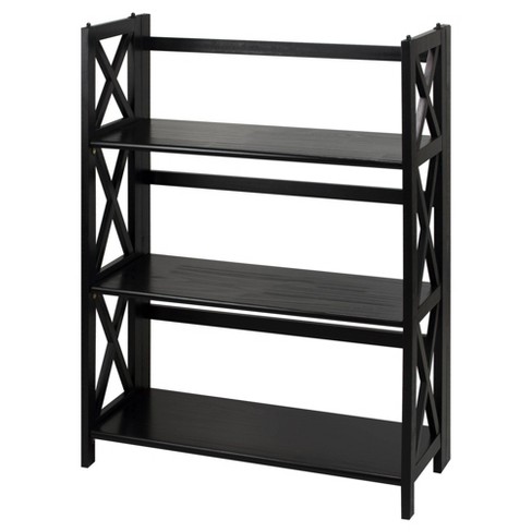 3 Shelf X Design Folding Bookcase Black Flora Home Target