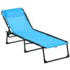 Ridstar Outdoor Folding Lounger with 4-Position Adjustable Backrest, Pillow & Breathable Mesh Fabric-Blue - 2 of 4