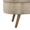 GlasFlength Ottomans and Benches Oval Storage Bench with Sturdy Wood Legs Simple Design for Contemporary Living Room Bedroom, Brown, 44"*16.15"*9.5" - 4 of 4