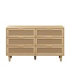 SKRAN 6 Drawer Dresser for Bedroom, Wooden Rattan Chest of Drawers with Metal Handles, Boho Farmhouse Organizer, 6-Drawers-Slide Rail - 4 of 4