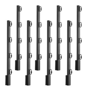 VEVOR Fence Post Extender, 8Pcs 23.8in Barbed Wire Arm, Sturdy Steel Fence Height Extender, Flat or Surface Mounted Barbed Wire Extension Arms,Black - 1 of 4