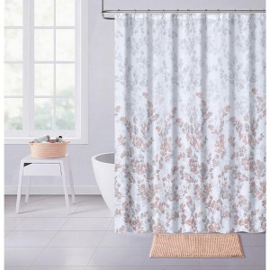 Dainty Home 3D Printed Textured Waffle Weave  Shower Curtain - 1 of 4