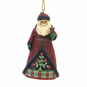 Jim Shore 4.5 Inch Santa With Bell Holiday Manor Heartwood Creek Tree Ornaments - 1 of 3