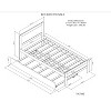 Twin Size Platform Bed Frame with 2 Drawers / Trundle, White Washed/Walnut/Gray - ModernLuxe - 4 of 4