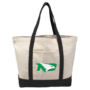 University Of North Dakota Primary Logo Canvas Tote Bag With External Pocket, Reusable Shoulder Bag for Shopping, School, Beach - 1 of 4