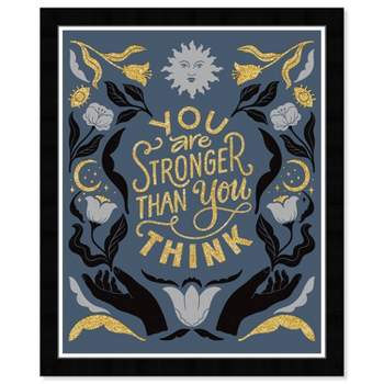 15" x 21" Motivational II Typography and Quotes Framed Wall Art Print Blue - Wynwood Studio