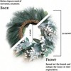 24 Inch Outdoor Winter Wreath Front Door Decor with White Berries Green Eucalyptus Farmhouse Porch Wall Home Decor - 3 of 4