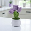 Unique Bargains Artificial Plants Hand-Knit Lily of the Valley DIY Pot Yarn 1.97"x1.97"x5.51" 1 Pcs - 2 of 4