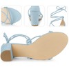 Perphy Women's Faux Suede Open Toe Lace Up Strappy Chunky Heel Sandals - 4 of 4