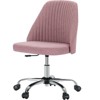 DOMETOUR 1Pc Modern Fabric Armless Adjustable Swivel Office Desk Chairs with Wheels - 2 of 4