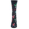 Memoi Women's Candy Canes & Cocktails Holiday Crew Socks Navy 9-11 - 2 of 4