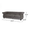 GDFStudio Kyle Upholstered 84.50" Tufted 3 Seater Sofa with Scroll Arms - 3 of 4