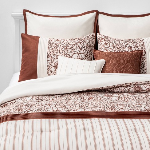 Kelsie Floral Stripe 8pc Bed Set Spice Target