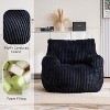 Soft Corduroy Bean Bag Chair with Memory Foam Filling, Tufted Round Lounge Seat for Modern Indoor Spaces, No Assembly Needed-Baofuwish - 3 of 4