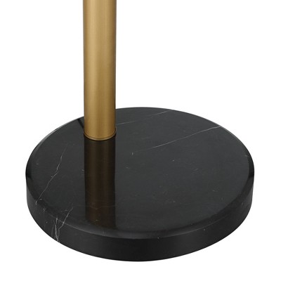 Possini Euro Design Infini Mid Century Modern 78" Tall Standing Floor Lamp Large Arc 5-Light Adjustable Gold Marble Brushed Brass Finish Living Room