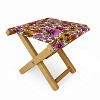 Cat Coquillette Retro Flower Power Pink Red Folding Stool - 2 of 3