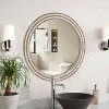MAYEERTY 24" Round Wood Decorative Mirrors for Wall Decor, Rustic Circle Mirror for Bedroom Living Room Office with Beads - 3 of 4