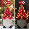 Christmas Gnome Christmas Tree, 8In Mini Ceramic Lighted Christmas Tree, Small Mini Prelit Xmas Holiday Decor for Tabletop Home Room Table Fireplace - 4 of 4