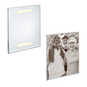 Azar Displays Clear Acrylic Wall Artwork and Photo Frame with Tape 8" W x 10" H Portrait / Vertical, 2-Pack