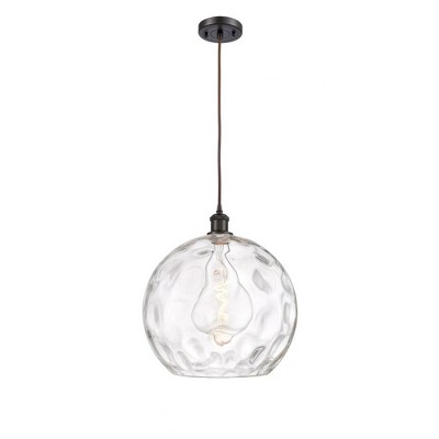 Athens Water Glass - 1 Light Pendant In Industrial Style-16.88 Inches Tall and 13.75 Inches Wide