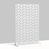 MAYEERTY Room Divider Screen Keith Fishbone Brown Galvanized Sheet 72x47x16in 3-Piece Set - 3 of 4