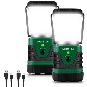 Lepro 1000LM LED Camping Lantern Rechargeable, 4400mAh Power Bank, 4 Light Modes, IP44 Waterproof Flashlight for Hurricane, Emergency, Hiking - 1 of 4