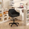 VECELO Height Adjustable Office Chair PU Leather Desk Chair Ergonomic Swivel Stool with Back and Arm Black/Brown/White - 2 of 4