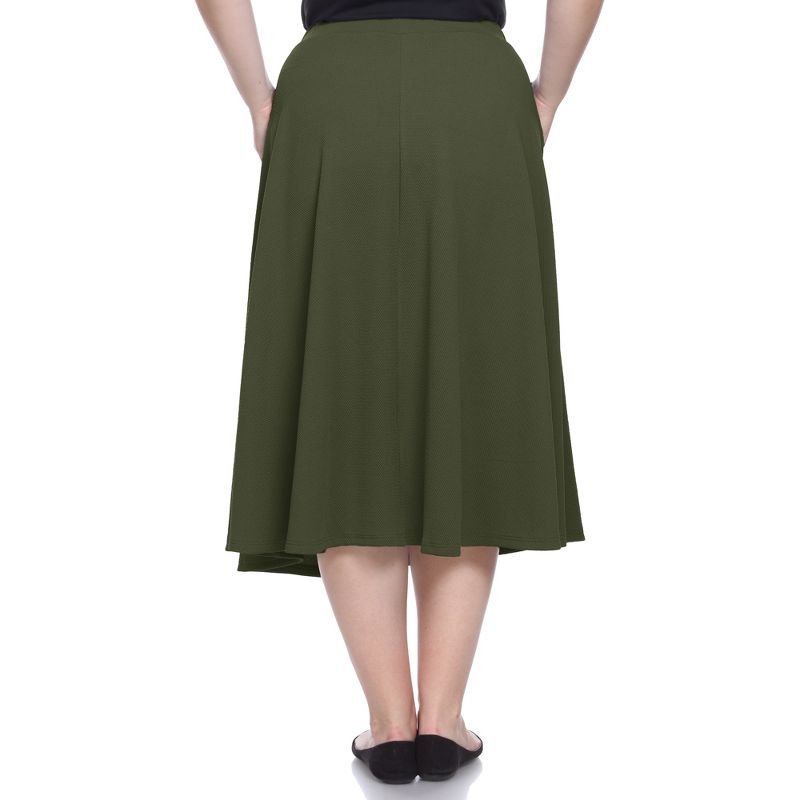 Women's Plus Size Tasmin Flare Midi Skirts - White Mark, 3 of 4