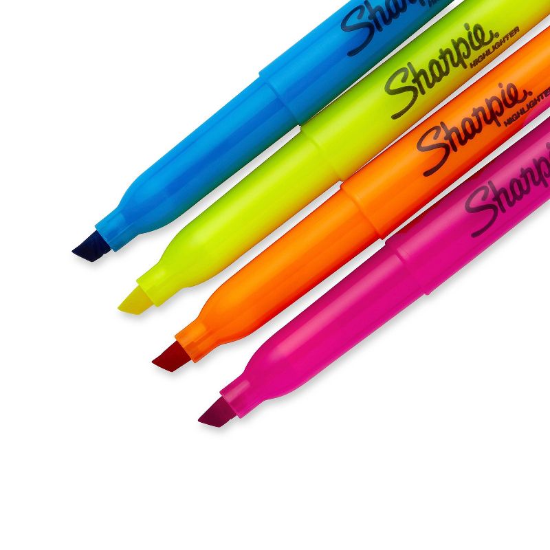 Sharpie Pocket 4pk Highlighters Narrow Chisel Tip Multicolored, 3 of 8