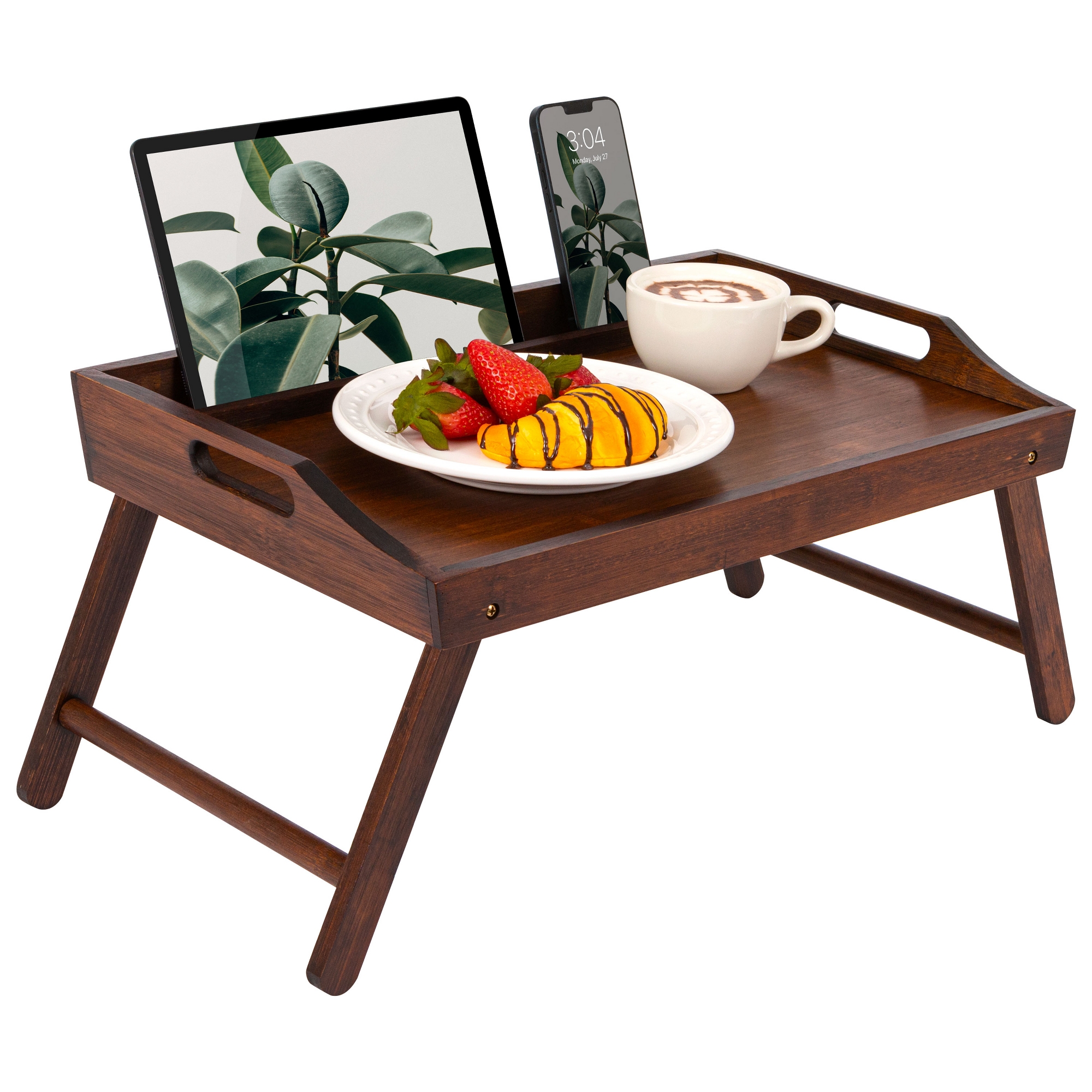 Rossie Home Media Bed Tray, Java Bamboo