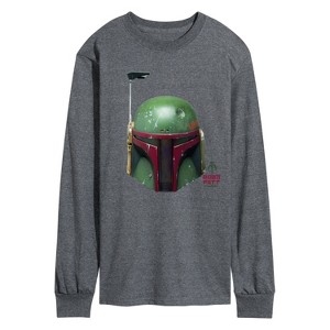 Men's - Star Wars - Boba Fett Helmet Long Sleeve Graphic T-Shirt - 1 of 3