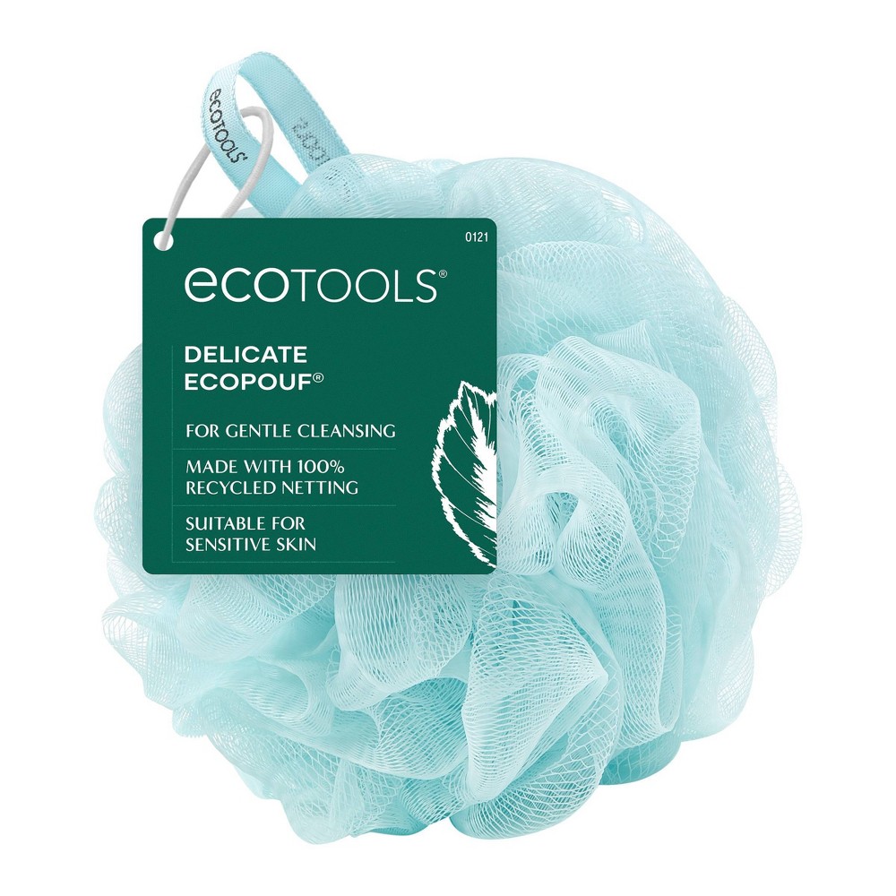 Photos - Bath Sponge EcoTools Delicate EcoPouf Loofah - Glacial Blue: Whole Body Application, Basic Cleansing, Exfoliating 