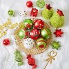Aoibox 42pcs Christmas Ball Ornaments Set Red Green White Shatterproof Plastic Hanging Xmas Tree Decorations 2.36in 1.57in Holiday Decor - 4 of 4