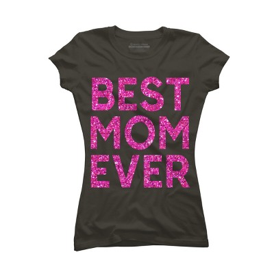 Junior's Design By Humans Best Mom Ever Confetti Text By MeowShop T-Shirt