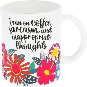 Pavilion Gift Company - Coffee & Sarcasm - 18 oz Glass Mug - Drinkware - 1 of 1