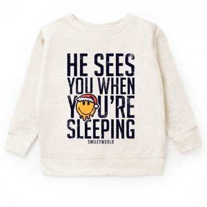 SmileyWorld He Sees You When You're Sleeping - Youth Graphic Sweatshirt - 1 of 3
