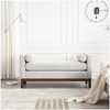 GustoWave 53.5" Upholstered End of Bed Bench with Pillows - Modern Style, Solid Wood Legs - Entryway and Living Room Ottoman Bench,Light Gray - 4 of 4