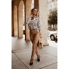 Women's V-Neck Long-Sleeve Striped Shirt Lightweight Button-Down Blouse for Casual or Work Wear - 4 of 4