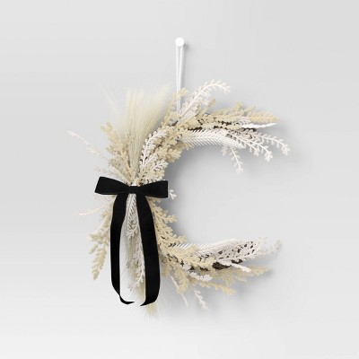 17" Artificial Moon Wreath Black - Hyde and EEK! Boutique™