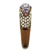 Slickblue Purple & Clear Synthetic Crystal Stainless Steel Ring for Women, Coffee Light Finish, Sizes 5-10 - 4 of 4