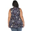 White Mark Plus Size Floral Sleeveless Tunic Top - 3 of 4