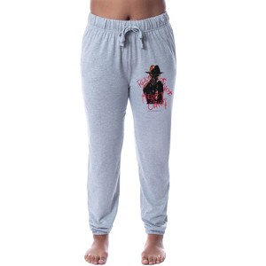 A Nightmare On Elm Street Womens' Freddy Krueger Jogger Sleep Pajama Pants Grey - 1 of 3