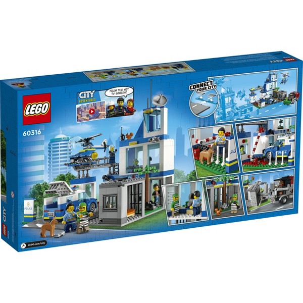 LEGO City Camión de Estación de Policía y Set de Helicóptero 60316 4