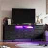 13 Fabric Drawer Dresser for Bedroom, Long Dresser TV Stand with Power Outlet & LED Light - 3 of 4