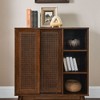 NicBex Modern Rattan/Hollowed Sideboard Cabinet with Multi-layer Storage,Small Coffee Buffet Cabinet for Kitchen,Dining Room,Living Room - 3 of 4
