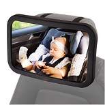 Lusso Gear Baby Backseat Car Mirror for Rear Facing Car Seats, Extra Wide, Stable and Shatterproof