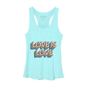 Adult Design By Humans Retro Love Is Love Pride By DudleyjazRacerback Tank Top - 1 of 2
